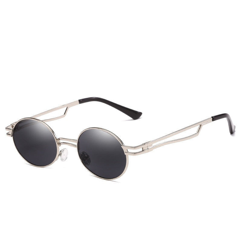 Men Vintage Punk Round Sun Glasses