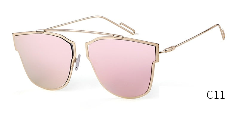 Pink Purple Silver Mirror Cat eye Glasses