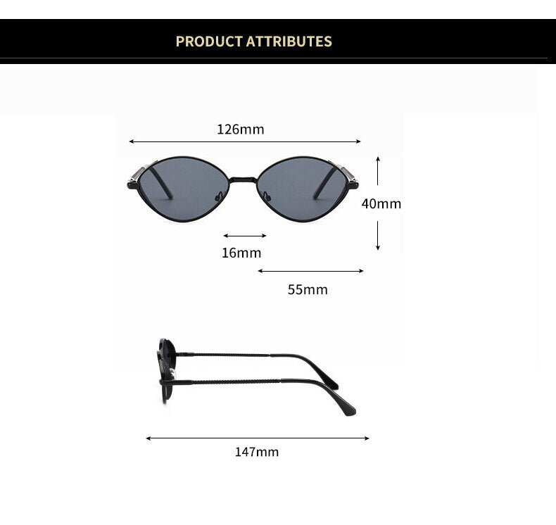 Retro Vintage Oval Metal Eyewear Glasses