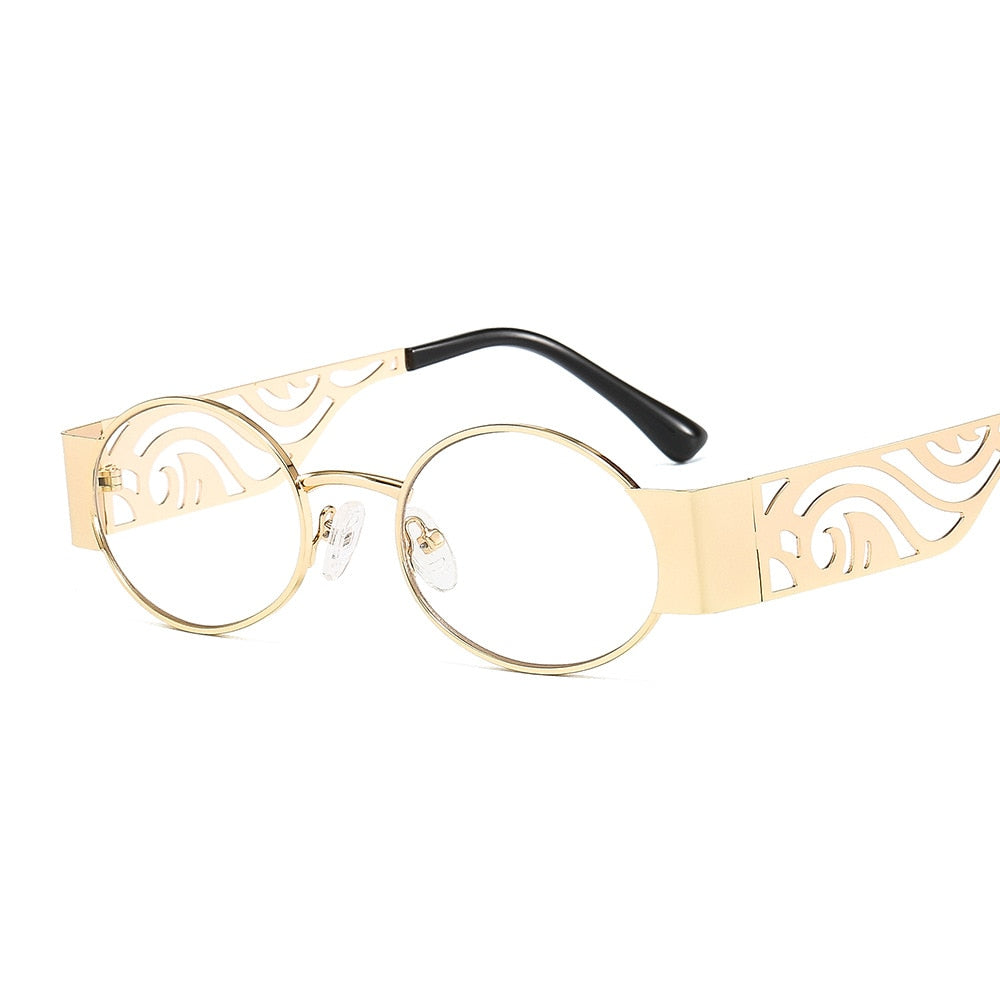 Oval Men Driving Punk Eyeglasses