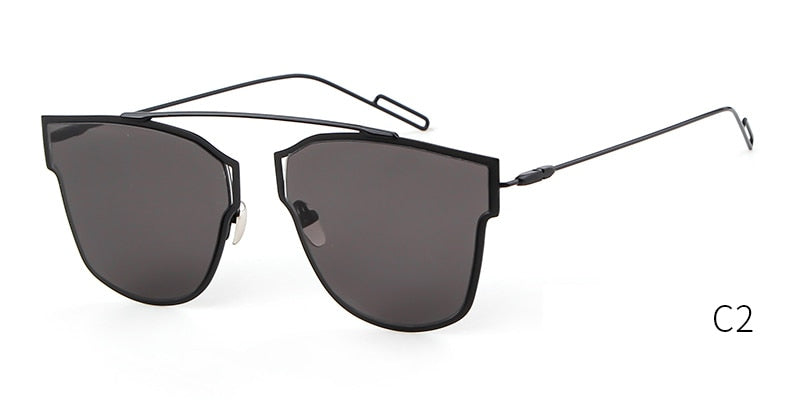 Pink Purple Silver Mirror Cat eye Glasses