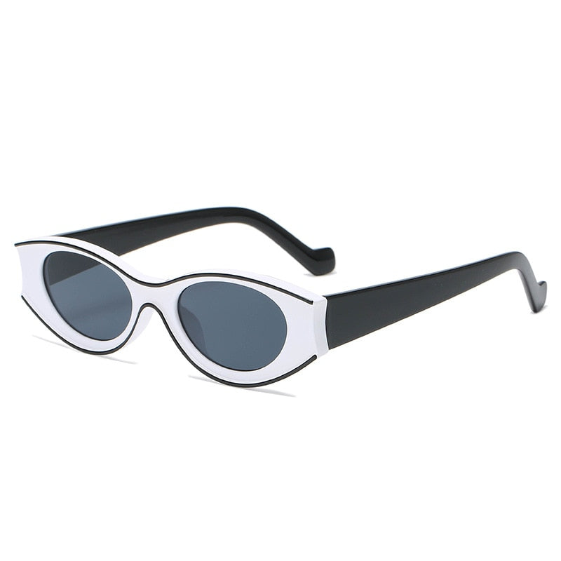 Women White Oval Sunglasses