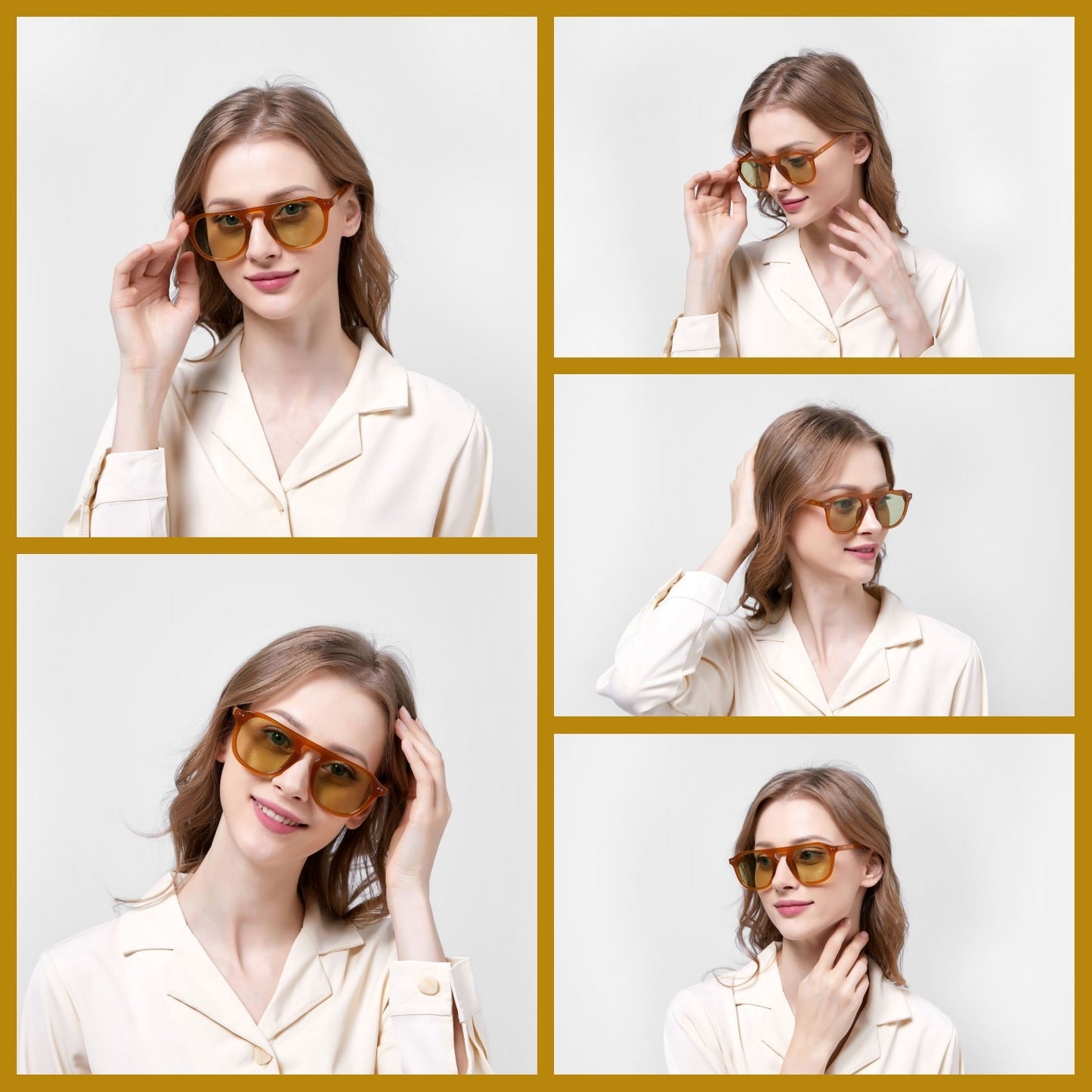 Rivet Acrylic Frame Oval Women Sunglasses