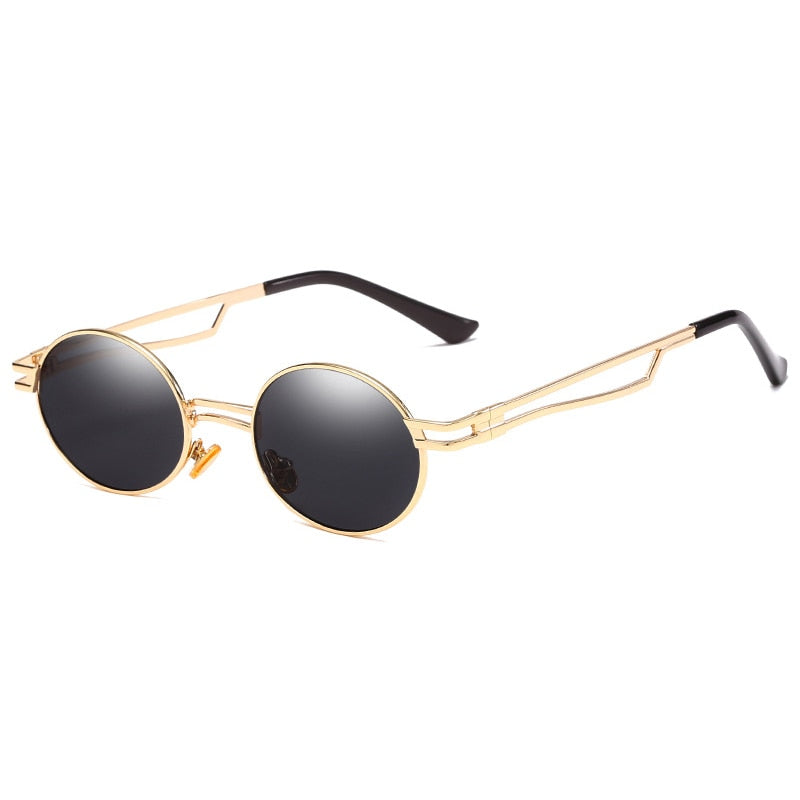 Men Vintage Punk Round Sun Glasses