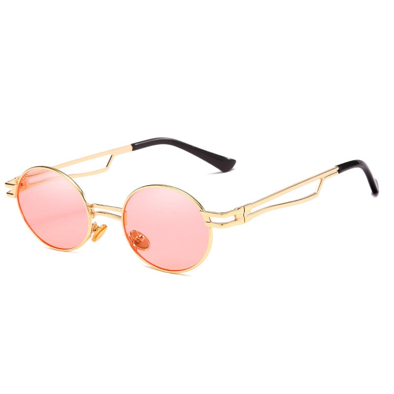 Men Vintage Punk Round Sun Glasses