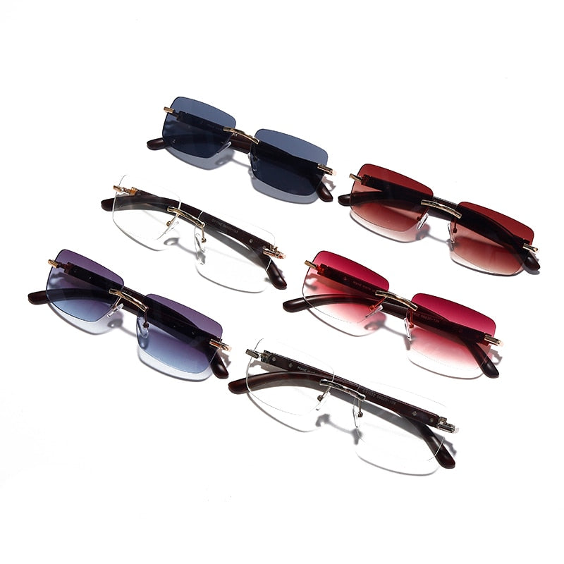 Vintage Shades Driving Rimless Sun Glass