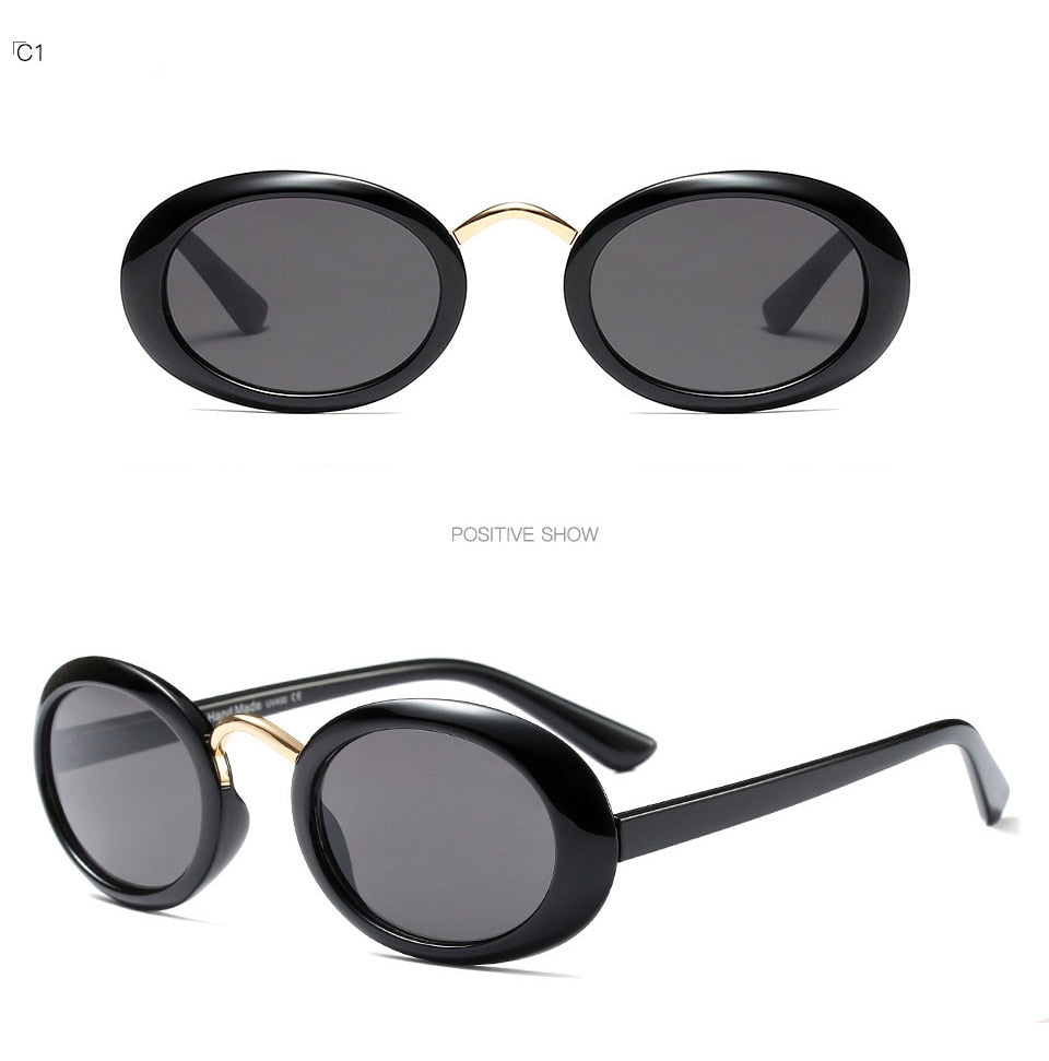 Black Oval Sunglasses for Women