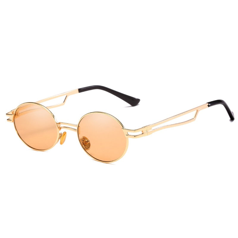 Men Vintage Punk Round Sun Glasses