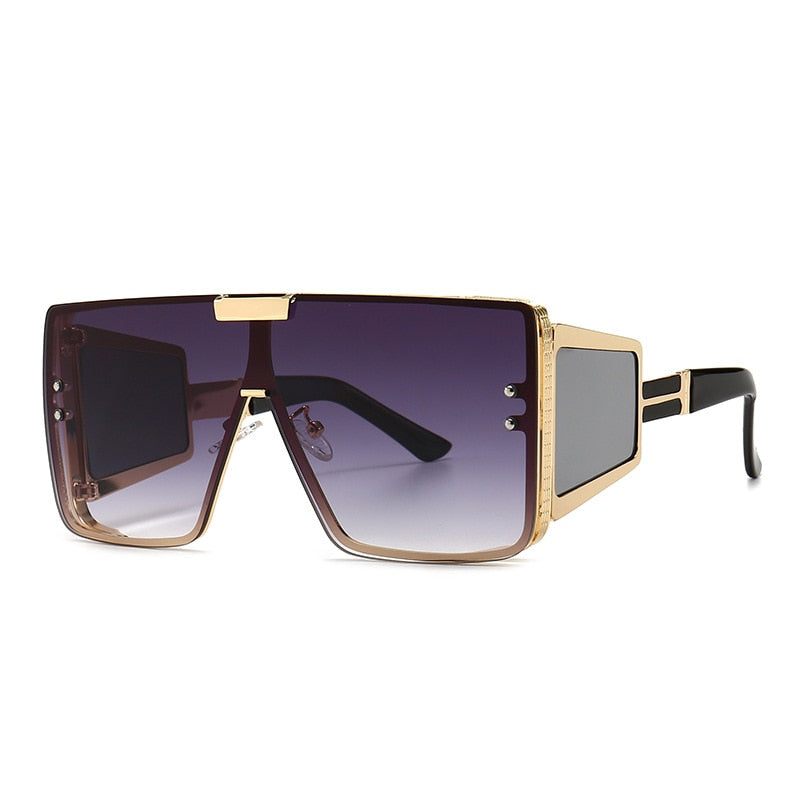 Luxury Brand One Piece Steampunk Sunglasses