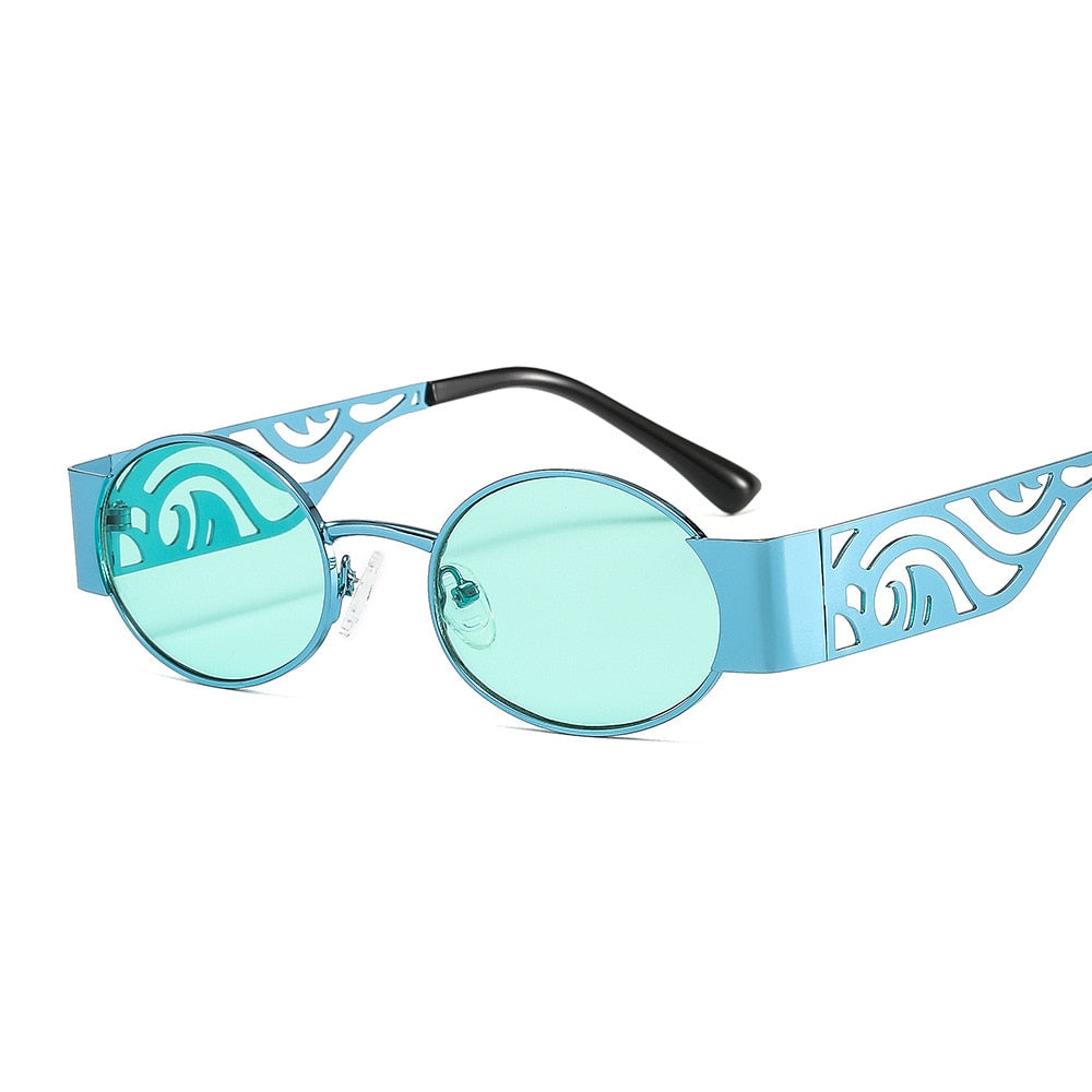Oval Men Driving Punk Eyeglasses