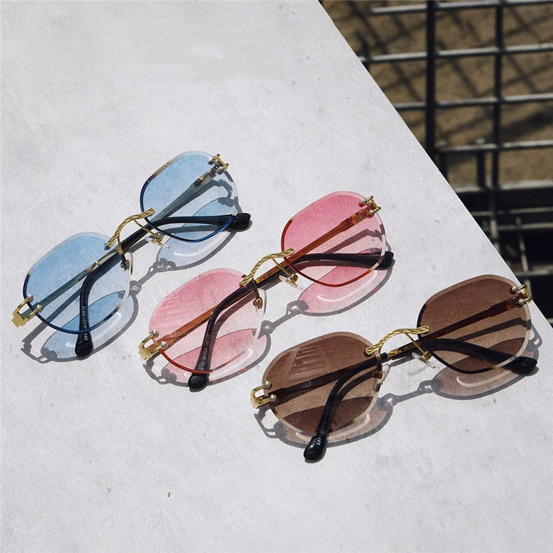 Round Blue UV400 Men Sun Glasses