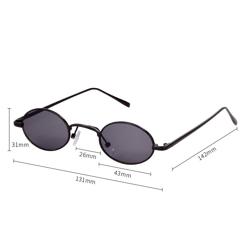 Vintage Small Pink Oval Women Sunglasses