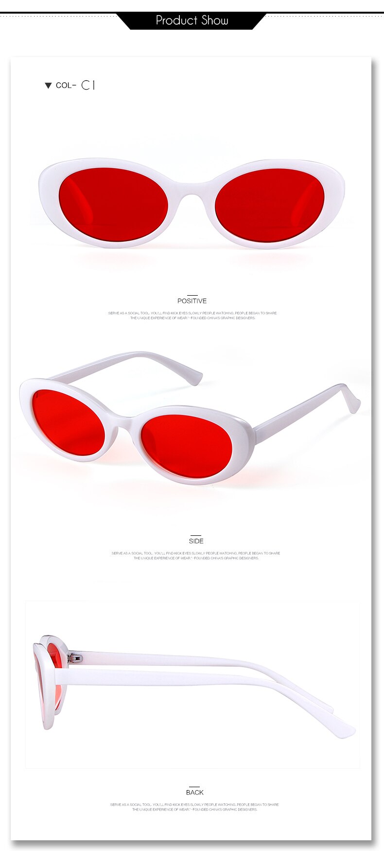 Narrow Purple Frame Oval Sun Glasses
