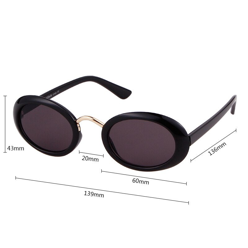 Black Oval Sunglasses for Women
