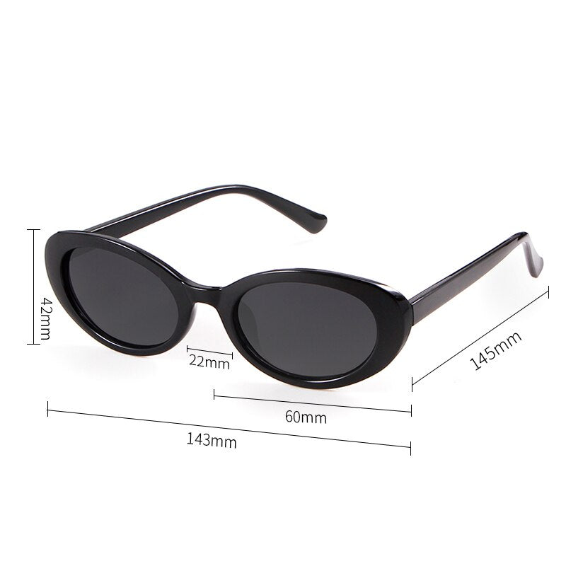 Narrow Purple Frame Oval Sun Glasses