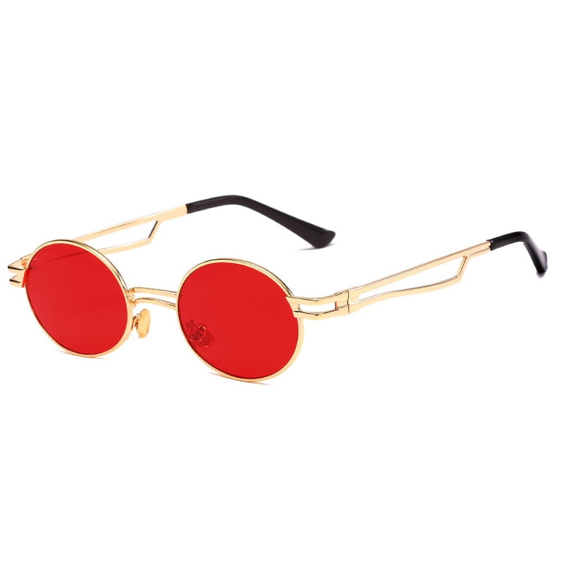 Men Vintage Punk Round Sun Glasses