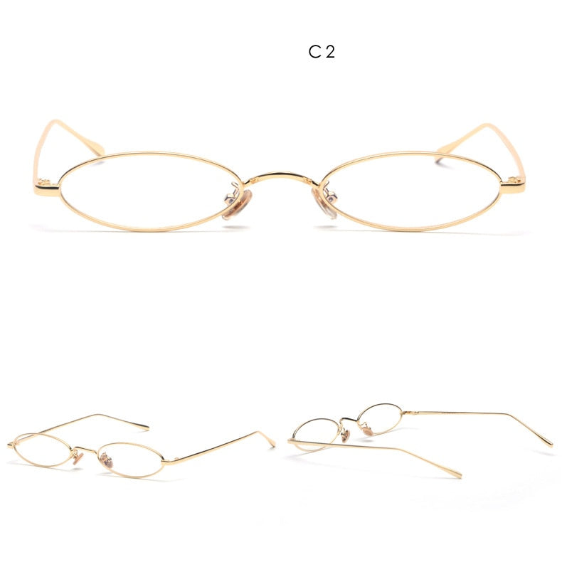 Small Slim Oval Sunglasses for Women