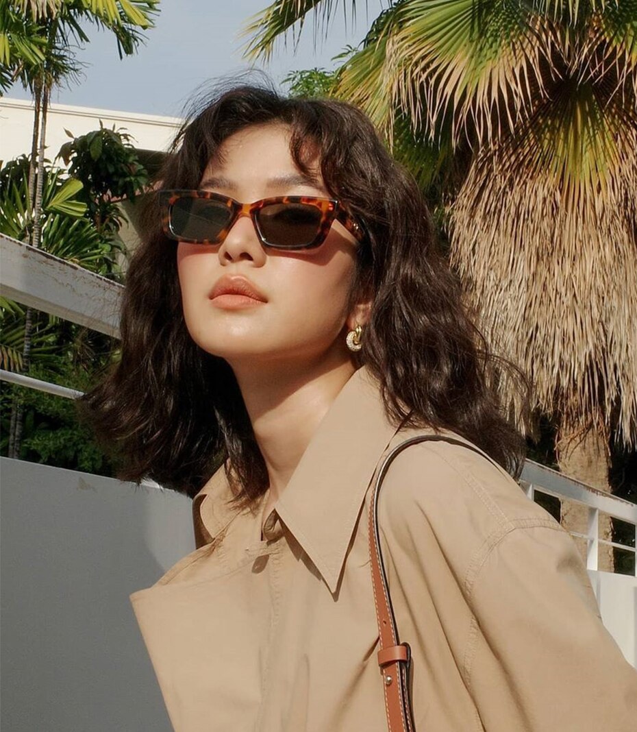 Rectangle Celebrity Jennie Sunglasses for Women