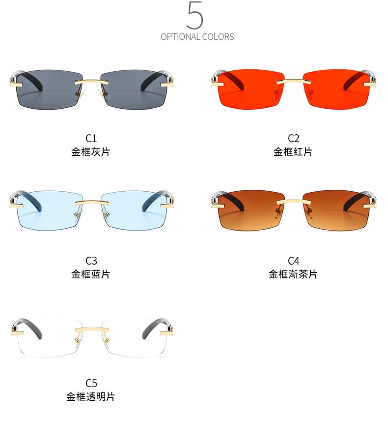 Brand Designer Rimless Sun Glasses