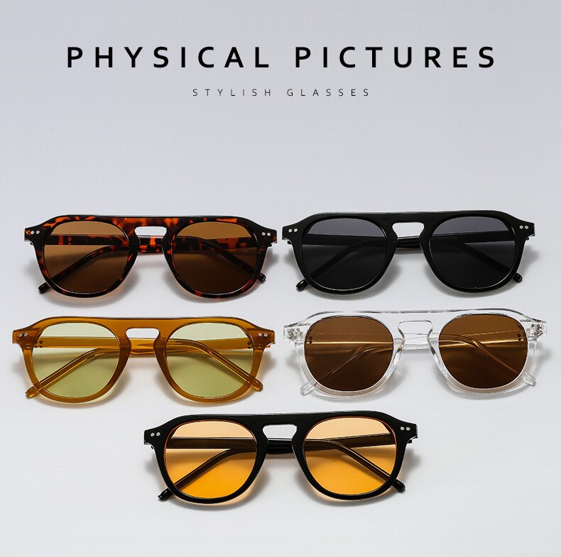 Rivet Acrylic Frame Oval Women Sunglasses