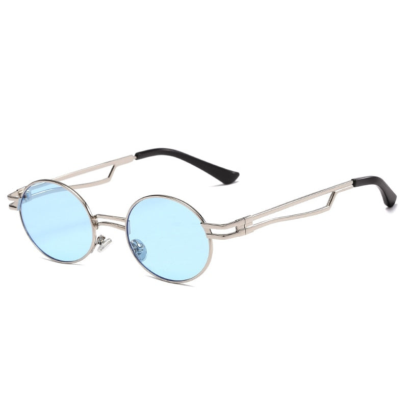 Men Vintage Punk Round Sun Glasses