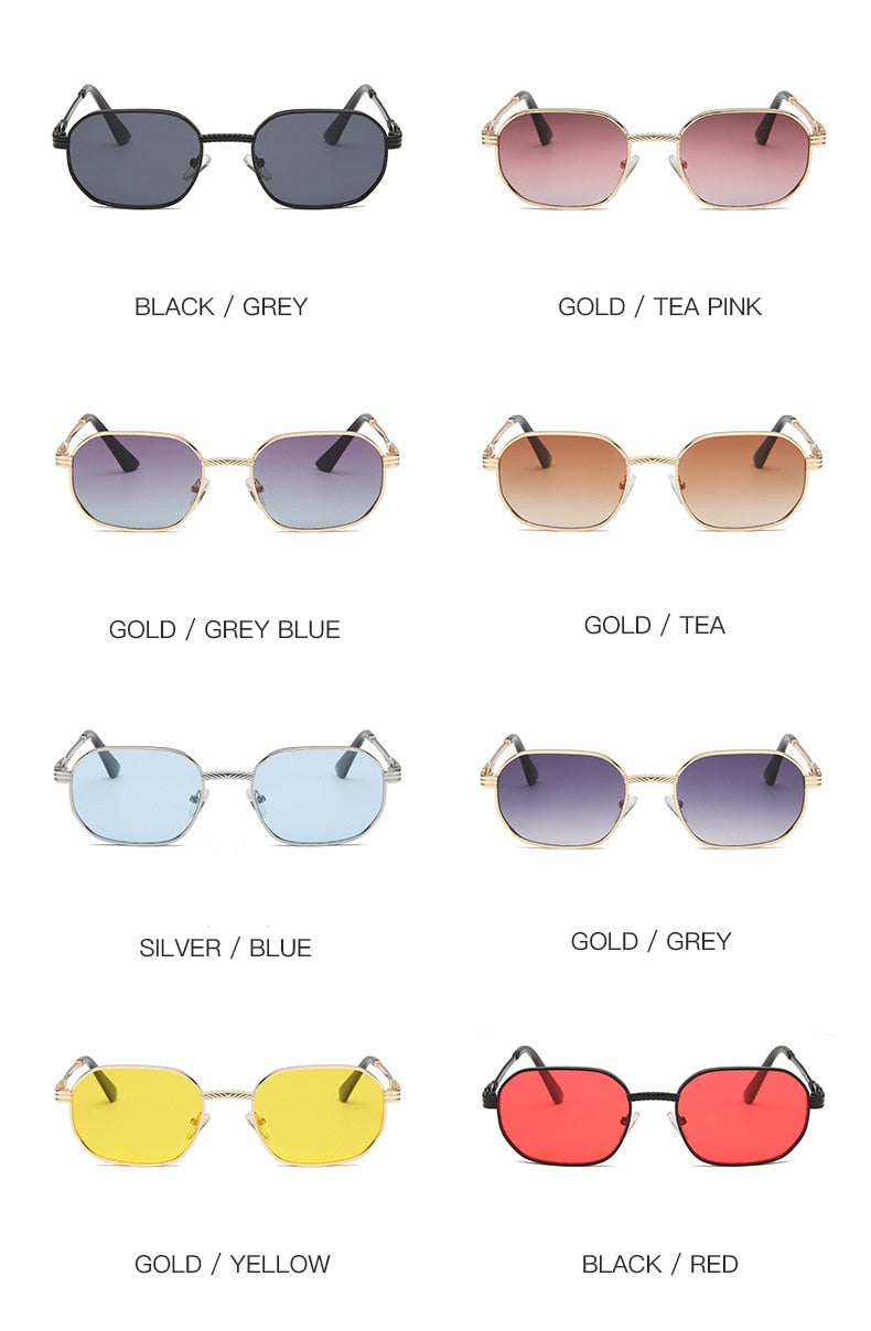 Men Punk Oval Sunglasses