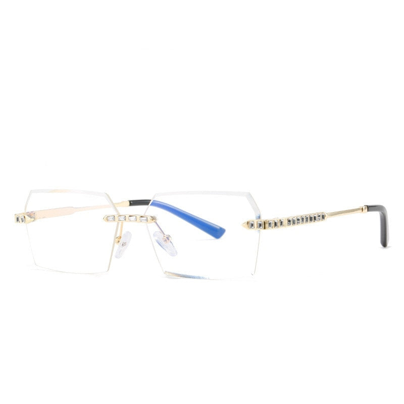 Brand Design Rimless Polygon Sun Glasses