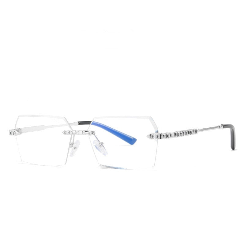 Brand Design Rimless Polygon Sun Glasses