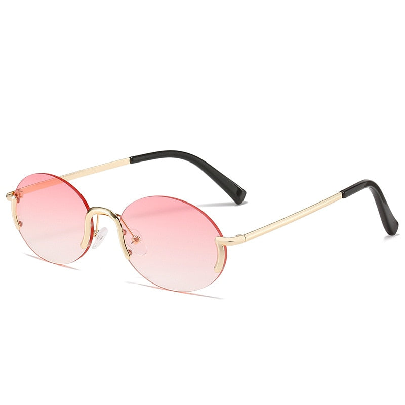 Golden Frame Oval Fashion Sunglasses