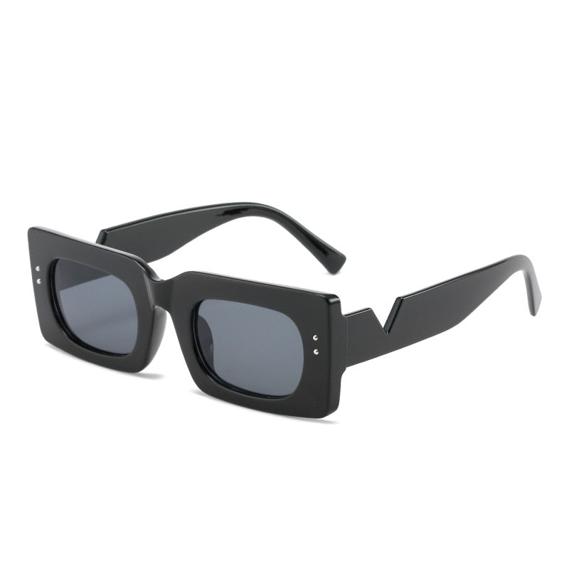 Retro Green Rectangle Sunglasses for Women