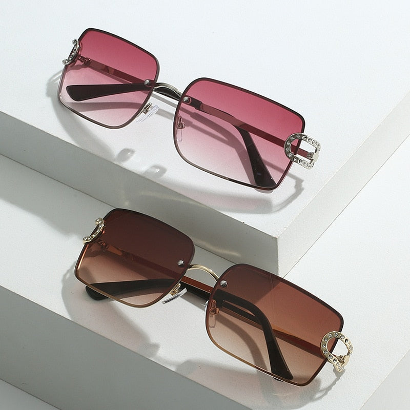 Diamond Exquisite Luxury Rimless Sunglasses