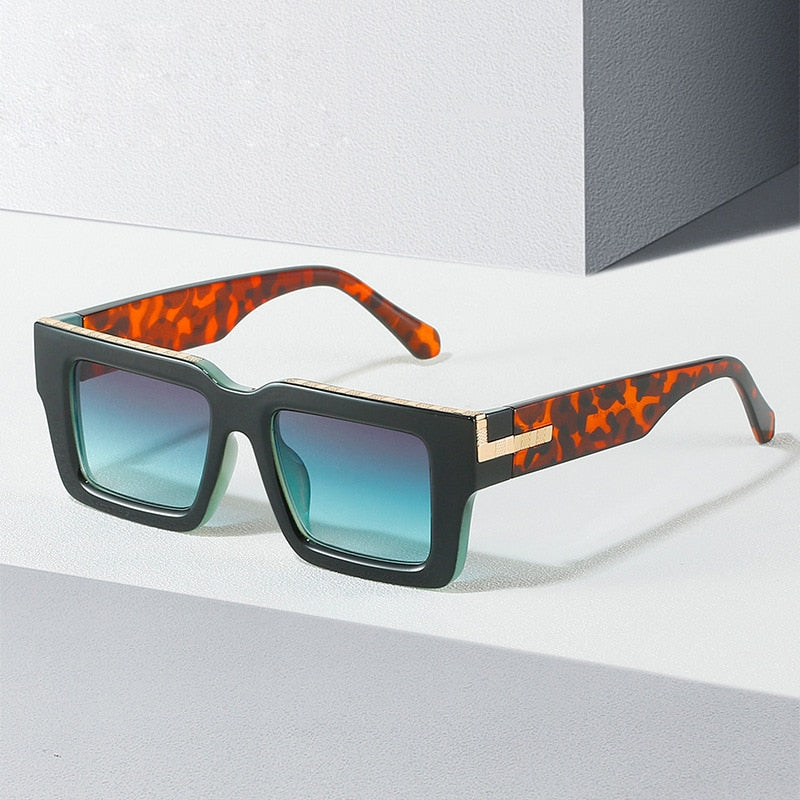 Men Colorful Rectangle Sunglasses