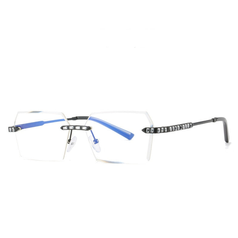Brand Design Rimless Polygon Sun Glasses