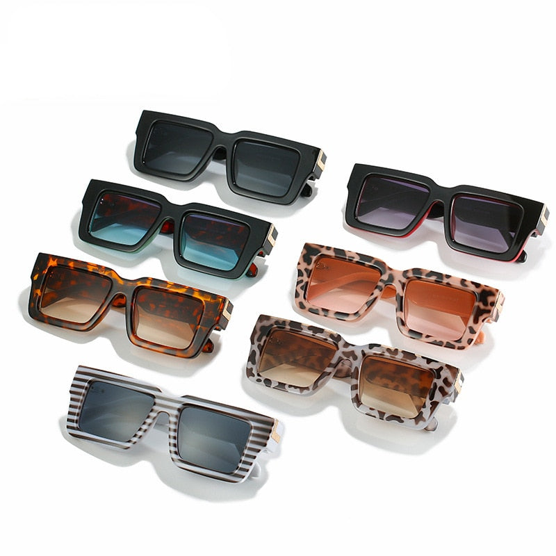 Men Colorful Rectangle Sunglasses