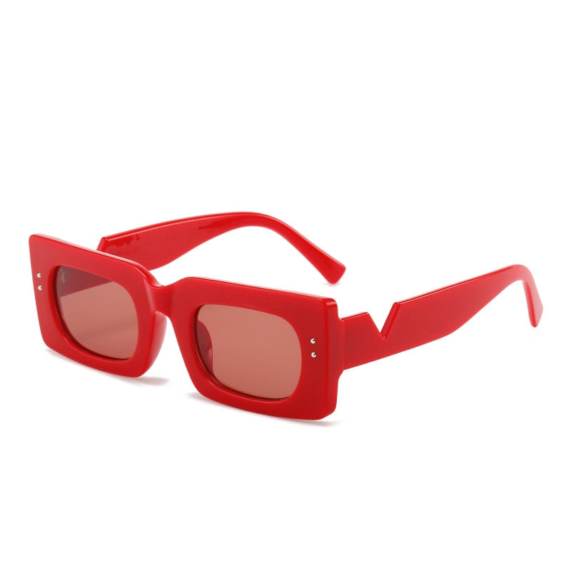 Retro Green Rectangle Sunglasses for Women
