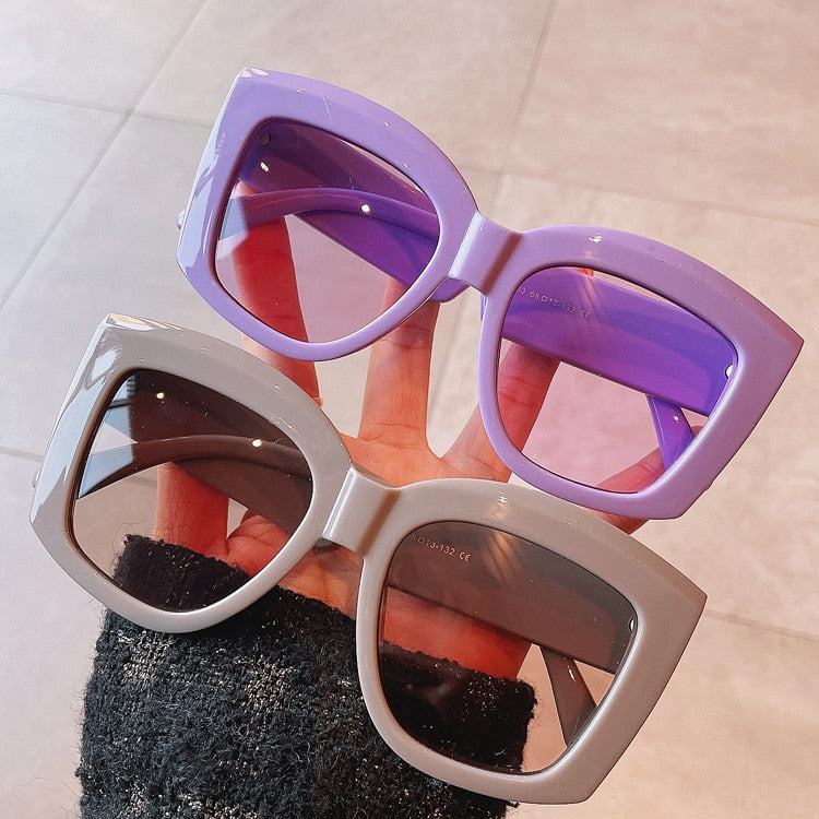 Big Purple Women Square Glasses