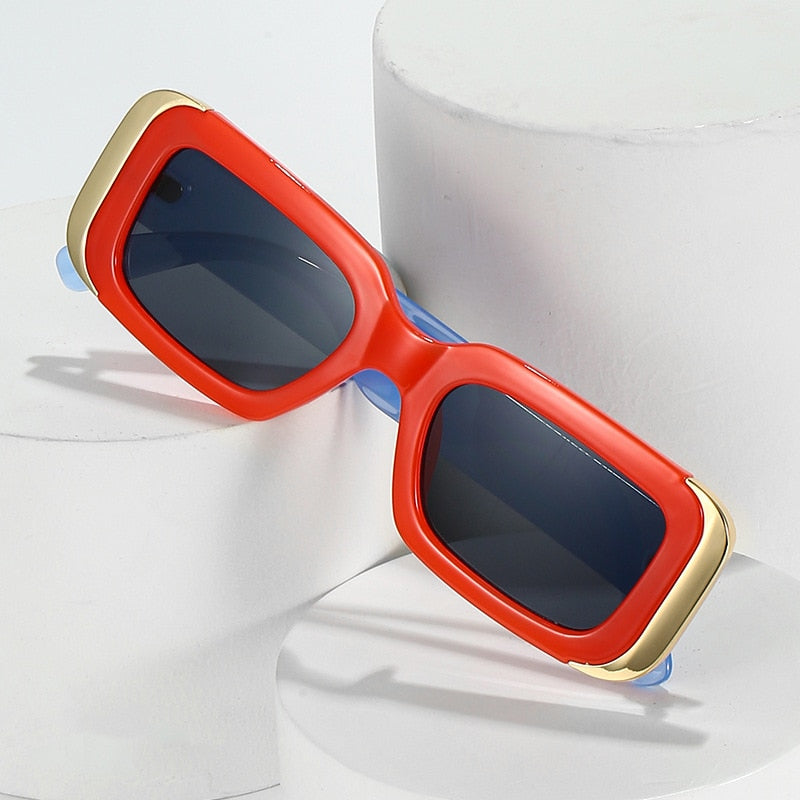 Men Gradient Rectangle Sun Glasses