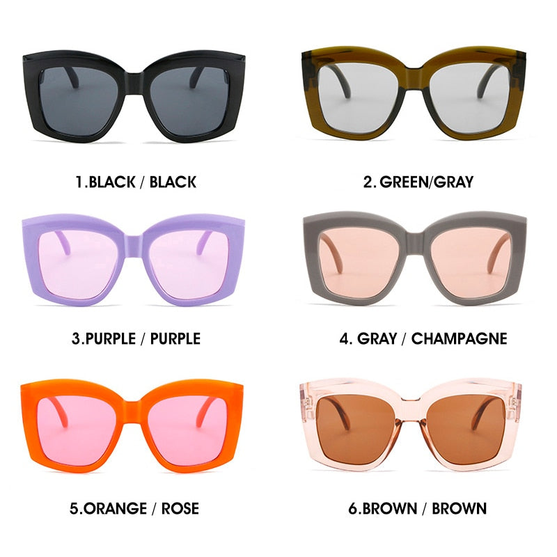 Big Purple Women Square Glasses