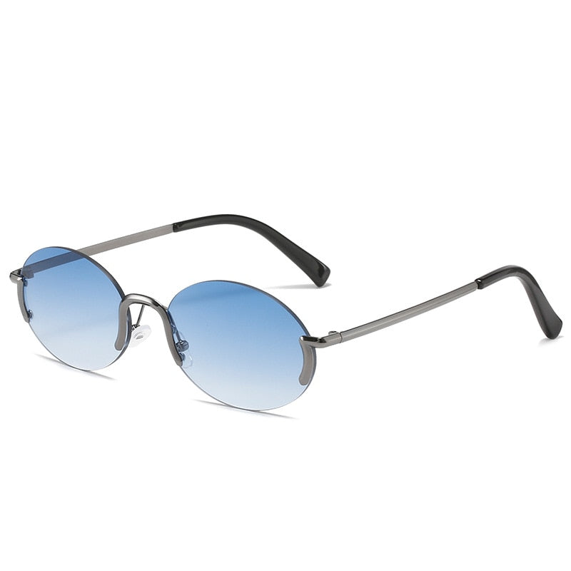 Golden Frame Oval Fashion Sunglasses