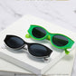 Women White Oval Sunglasses
