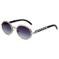 Round Plastic Frame Purple Rhinestone Glasses