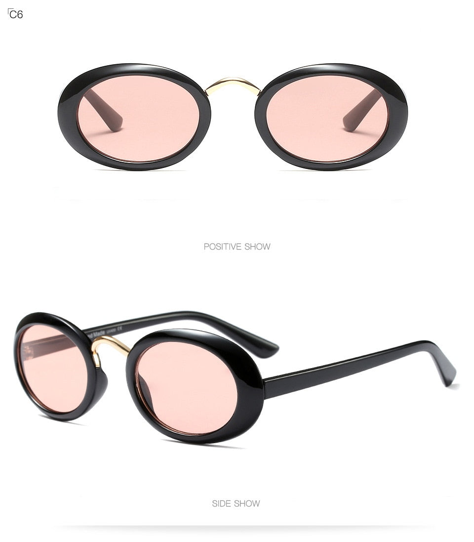 Black Oval Sunglasses for Women
