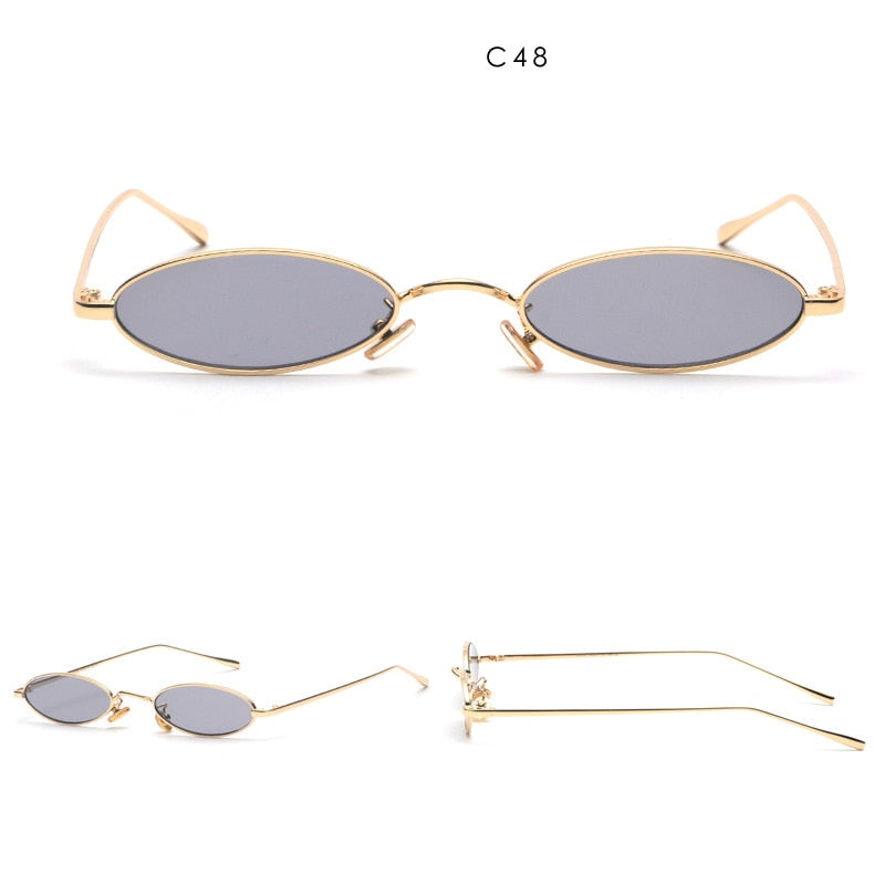 Small Slim Oval Sunglasses for Women