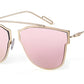 Pink Purple Silver Mirror Cat eye Glasses