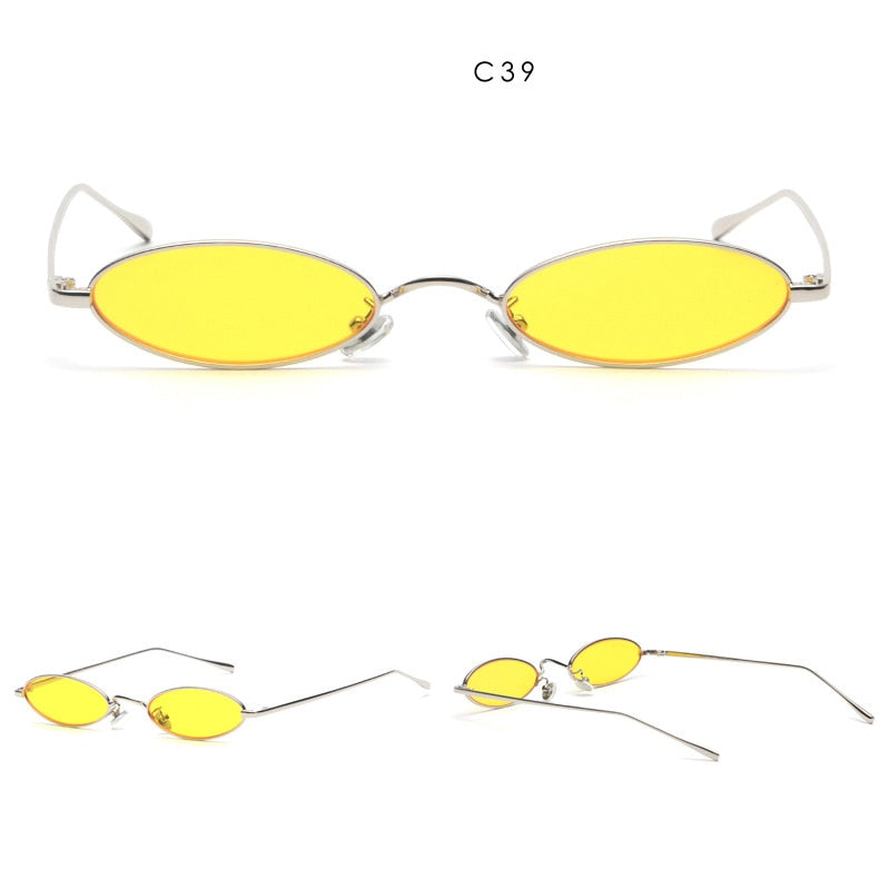 Small Slim Oval Sunglasses for Women