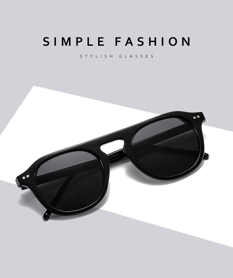 Rivet Acrylic Frame Oval Women Sunglasses