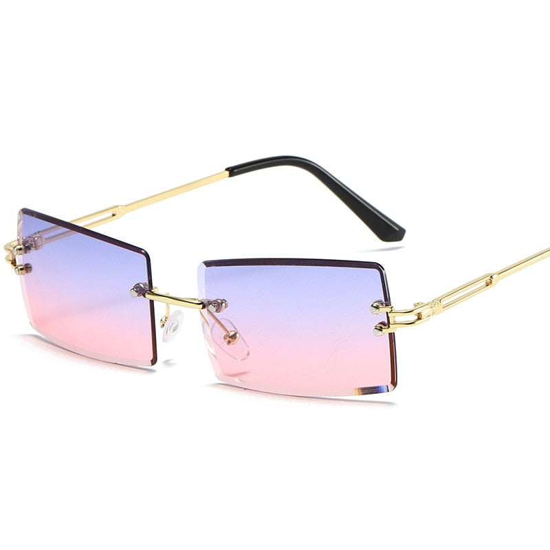 Men Gradient Rimless Sun Glasses