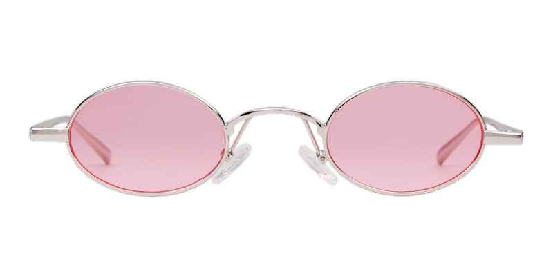 Vintage Small Pink Oval Women Sunglasses
