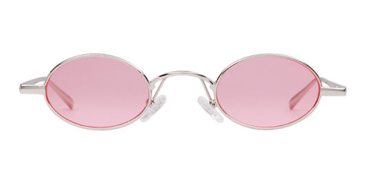 Vintage Small Pink Oval Women Sunglasses