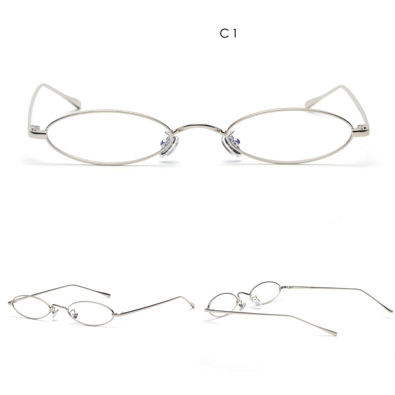 Small Slim Oval Sunglasses for Women